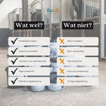 Duval wat wel / wat niet overzicht – vergelijking van zuivere ingrediënten en kwaliteit van Duval paarden­supplementen met ongewenste toevoegingen zoals poeders, reststoffen en soja.